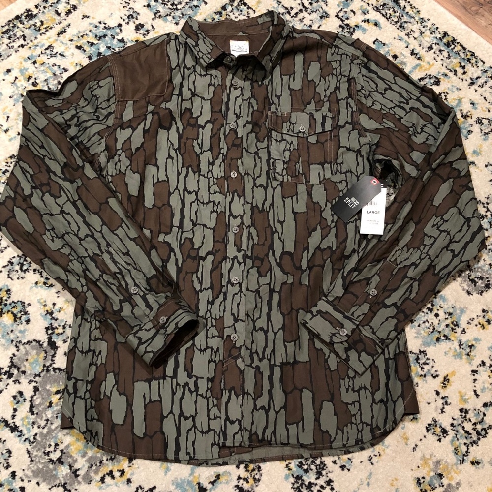Split Camo NWT L/S Cotton Shirt.  Size Large.